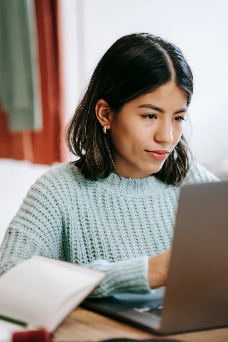 Woman Searching For a School on Google